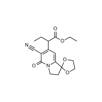 Ethyl 2-(6-cyano-5-oxo-2,3-dihydro-5H-spiro[indolizine-1,2'-[1,3]dioxolan]-7-yl)butanoate