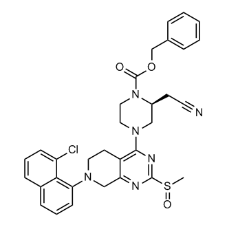 Benzyl (2S)-4-(7-(8-chloronaphthalen-1-yl)-2-(methylsulfinyl)-5,6,7,8-tetrahydropyrido[3,4-d]pyrimidin-4-yl)-2-(cyanomethyl)piperazine-1-carboxylate