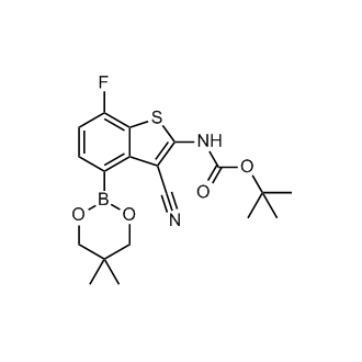 tert-Butyl (3-cyano-4-(5,5-dimethyl-1,3,2-dioxaborinan-2-yl)-7-fluorobenzo[b]thiophen-2-yl)carbamate
