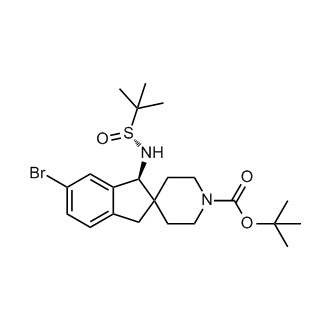 (S)-tert-Butyl 6-bromo-1-((R)-1,1-dimethylethylsulfinamido)-1,3-dihydrospiro[indene-2,4'-piperidine]-1'-carboxylate