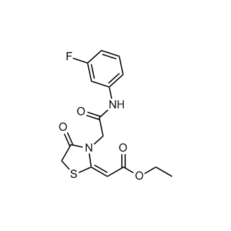 Ethyl 2-(3-(2-((3-fluorophenyl)amino)-2-oxoethyl)-4-oxothiazolidin-2-ylidene)acetate