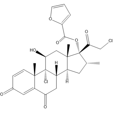(8S,9R,10S,11S,13S,14S,16R,17R)-9-Chloro-17-(2-chloroacetyl)-11-hydroxy-10,13,16-trimethyl-3,6-dioxo-6,7,8,9,10,11,12,13,14,15,16,17-dodecahydro-3H-cyclopenta[a]phenanthren-17-yl furan-2-carboxylate (Mometasone Furoate Impurity)