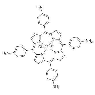 Iron, chloro[[4,4′,4′′,4′′′-(21H,23H-porphine-5,10,15,20-tetrayl-κN21,κN22,κN23,κN24)tetrakis[benzenaminato]](2-)]-, (SP-5-12)-