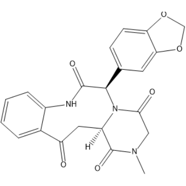 rel-(6R,14aR)-6-(1,3-Benzodioxol-5-yl)-2,3,14,14a-tetrahydro-2-methylpyrazino[1,2-d][1,4]benzodiazonine-1,4,7,13(6H,8H)-tetrone