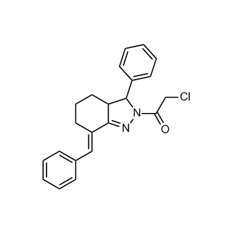 2-Chloro-1-[3,3a,4,5,6,7-hexahydro-3-phenyl-7-(phenylmethylene)-2H-indazol-2-yl]ethanone