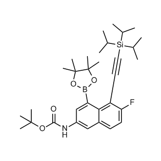 tert-Butyl (6-fluoro-4-(4,4,5,5-tetramethyl-1,3,2-dioxaborolan-2-yl)-5-((triisopropylsilyl)ethynyl)naphthalen-2-yl)carbamate