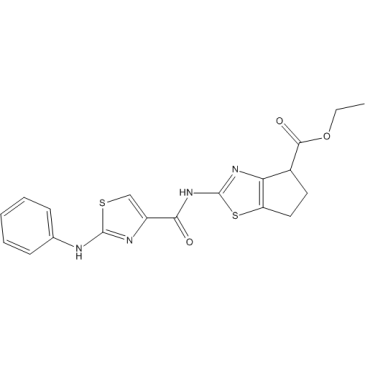 Ethyl 5,6-dihydro-2-[[[2-(phenylamino)-4-thiazolyl]carbonyl]amino]-4H-cyclopentathiazole-4-carboxylate