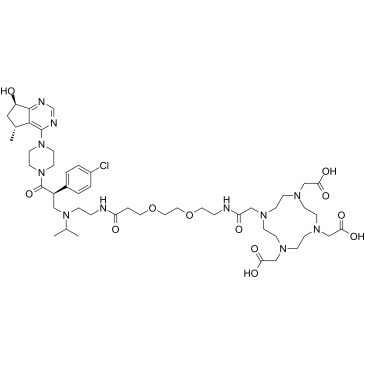 2,2',2''-(10-((S)-18-(4-Chlorophenyl)-19-(4-((5R,7R)-7-hydroxy-5-methyl-6,7-dihydro-5H-cyclopenta[d]pyrimidin-4-yl)piperazin-1-yl)-16-isopropyl-2,12,19-trioxo-6,9-dioxa-3,13,16-triazanonadecyl)-1,4,7,10-tetraazacyclododecane-1,4,7-triyl)triacetic acid
