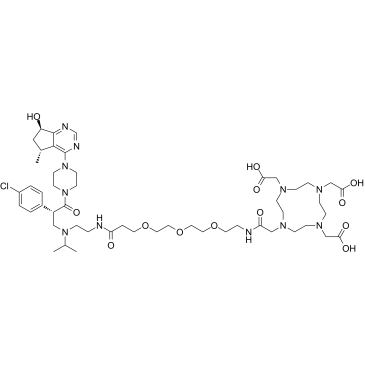 2,2',2''-(10-((S)-21-(4-Chlorophenyl)-22-(4-((5R,7R)-7-hydroxy-5-methyl-6,7-dihydro-5H-cyclopenta[d]pyrimidin-4-yl)piperazin-1-yl)-19-isopropyl-2,15,22-trioxo-6,9,12-trioxa-3,16,19-triazadocosyl)-1,4,7,10-tetraazacyclododecane-1,4,7-triyl)triacetic acid