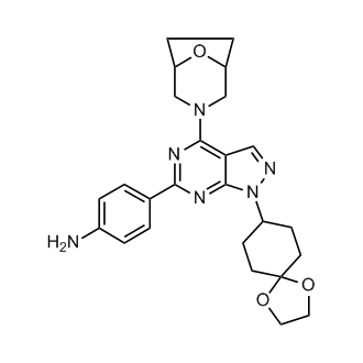 4-(4-(8-Oxa-3-azabicyclo[3.2.1]octan-3-yl)-1-(1,4-dioxaspiro[4.5]decan-8-yl)-1H-pyrazolo[3,4-d]pyrimidin-6-yl)aniline