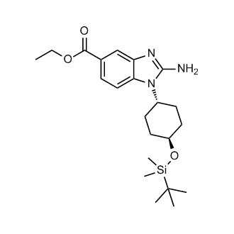 Ethyl 2-amino-1-[trans-4-[(tert-butyldimethylsilyl)oxy]cyclohexyl]-1H-benzo[d]imidazole-5-carboxylate