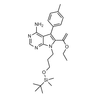 7-(3-((tert-Butyldimethylsilyl)oxy)propyl)-6-(1-ethoxyvinyl)-5-(p-tolyl)-7H-pyrrolo[2,3-d]pyrimidin-4-amine