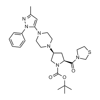 (2S,4S)-4-[4-(3-Methyl-1-phenyl-1H-pyrazol-5-yl)-1-piperazinyl]-2-(3-thiazolidinylcarbonyl)-1-pyrrolidinecarboxylic acid tert-butyl ester