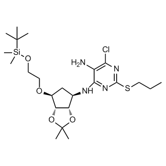 N4-((3aS,4R,6S,6aR)-6-(2-((tert-butyldimethylsilyl)oxy)ethoxy)-2,2-dimethyltetrahydro-3aH-cyclopenta[d][1,3]dioxol-4-yl)-6-chloro-2-(propylthio)pyrimidine-4,5-diamine