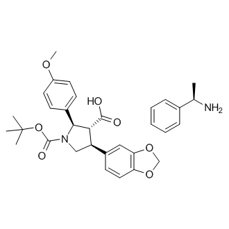 (R)-1-phenylethanamine (2R,3R,4S)-4-(benzo[d][1,3]dioxol-5-yl)-1-(tert-butoxycarbonyl)-2-(4-methoxyphenyl)pyrrolidine-3-carboxylate