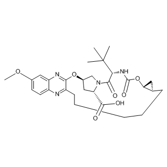 8H-7,10-Methanocyclopropa[18,19][1,10,3,6]dioxadiazacyclononadecino[11,12-b]quinoxaline-8-carboxylic acid, 5-(1,1-dimethylethyl)-1,1a,3,4,5,6,9,10,18,19,20,21,22,22a-tetradecahydro-14-methoxy-3,6-dioxo-, (1aR,5S,8S,10R,22aR)-