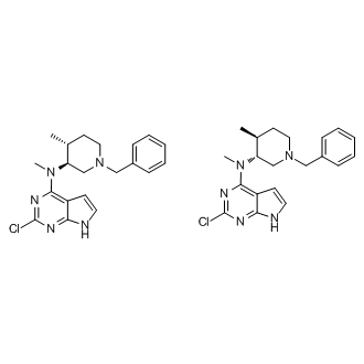 N-((3R,4S)-1-benzyl-4-methylpiperidin-3-yl)-2-chloro-N-methyl-7H-pyrrolo[2,3-d]pyrimidin-4-amine compound with N-((3S,4R)-1-benzyl-4-methylpiperidin-3-yl)-2-chloro-N-methyl-7H-pyrrolo[2,3-d]pyrimidin-4-amine(1:1)