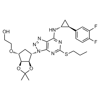 2-(((3aS,4R,6S,6aR)-6-(7-(((1R,2S)-2-(3,4-difluorophenyl)cyclopropyl)amino)-5-(propylthio)-3H-[1,2,3]triazolo[4,5-d]pyrimidin-3-yl)-2,2-dimethyltetrahydro-3aH-cyclopenta[d][1,3]dioxol-4-yl)oxy)ethanol