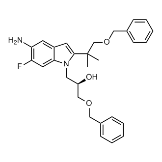 (R)-1-[5-Amino-2-(2-benzyloxy-1,1-dimethyl-ethyl)-6-fluoro-indol-1-yl]-3-benzyloxy-propan-2-ol