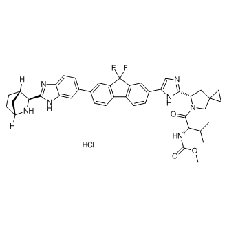methyl ((S)-1-((S)-6-(5-(7-(2-((1R,3S,4S)-2-azabicyclo[2.2.1]heptan-3-yl)-1H-benzo[d]imidazol-6-yl)-9,9-difluoro-9H-fluoren-2-yl)-1H-imidazol-2-yl)-5-azaspiro[2.4]heptan-5-yl)-3-methyl-1-oxobutan-2-yl)carbamate (hydrochloride)