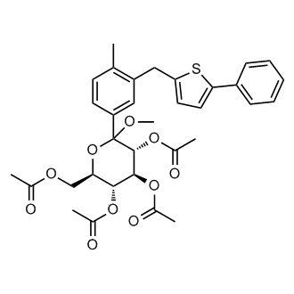 (3R,4S,5R,6R)-6-(acetoxymethyl)-2-methoxy-2-(4-methyl-3-((5-phenylthiophen-2-yl)methyl)phenyl)tetrahydro-2H-pyran-3,4,5-triyl triacetate