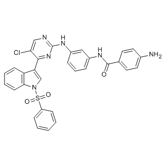 4-Amino-N-(3-((5-chloro-4-(1-(phenylsulfonyl)-1H-indol-3-yl)pyrimidin-2-yl)amino)phenyl)benzamide