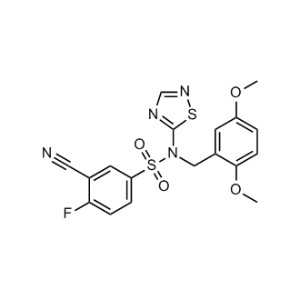 3-Cyano-N-(2,5-dimethoxybenzyl)-4-fluoro-N-(1,2,4-thiadiazol-5-yl)benzenesulfonamide