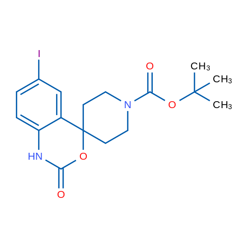 tert-Butyl 6-iodo-2-oxo-1,2-dihydrospiro[benzo[d][1,3]oxazine-4,4'-piperidine]-1'-carboxylate 1g