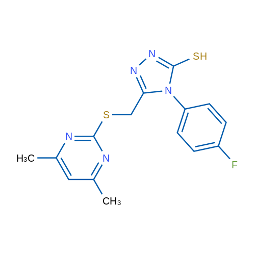 5-{[(4,6-dimethylpyrimidin-2-yl)thio]methyl}-4-(4-fluorophenyl)-4H-1,2,4-triazole-3-thiol 1g