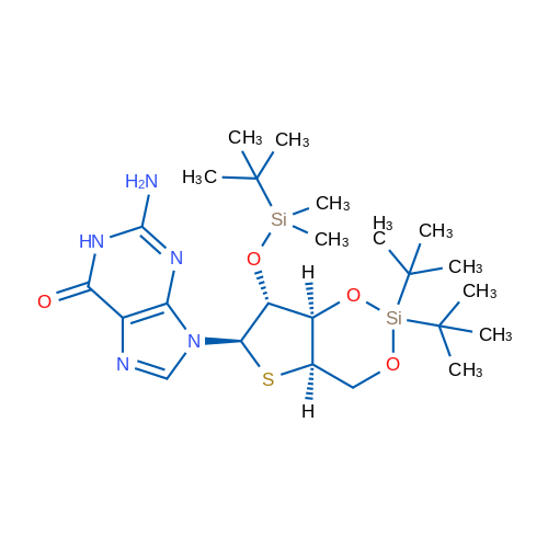 2-AMINO-9-((4AR,6R,7R,7AR)-2,2-DI-TERT-BUTYL-7-((TERT-BUTYLDIMETHYLSILYL)OXY)TETRAHYDRO-4H-THIENO[3,2-D][1,3,2]DIOXASILIN-6-YL)-1,9-DIHYDRO-6H-PURIN-6-ONE 1g