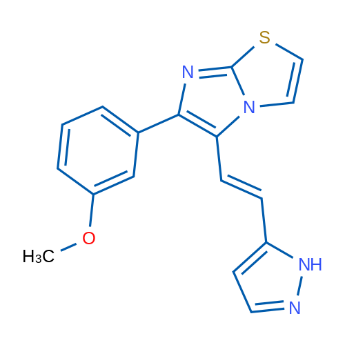 5-[(E)-2-[6-(3-Methoxyphenyl)imidazo[2,1-b][1,3]thiazol-5-yl]ethenyl]-1H-pyrazole 1g