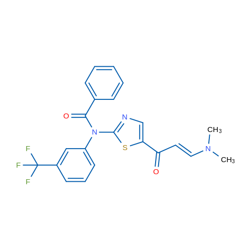 N-{5-[(2E)-3-(dimethylamino)prop-2-enoyl]-1,3-thiazol-2-yl}-N-[3-(trifluoromethyl)phenyl]benzamide 1g