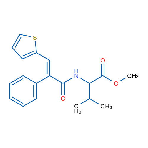 Methyl 3-methyl-2-[(2E)-2-phenyl-3-(thiophen-2-yl)prop-2-enamido]butanoate 1g