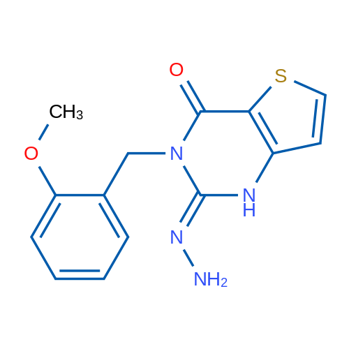 (2E)-2-Hydrazinylidene-3-[(2-methoxyphenyl)methyl]-1H,2H,3H,4H-thieno[3,2-d]pyrimidin-4-one 1g