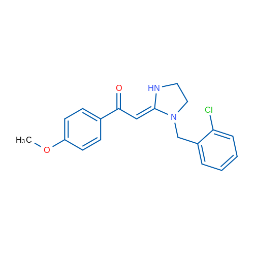 2-[(2E)-1-[(2-Chlorophenyl)methyl]imidazolidin-2-ylidene]-1-(4-methoxyphenyl)ethan-1-one 1g