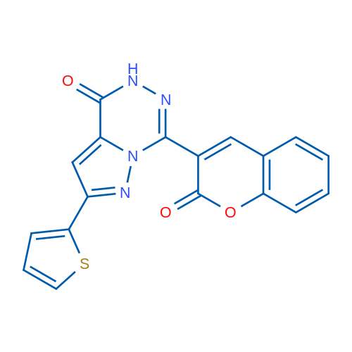 7-(2-Oxo-2H-chromen-3-yl)-2-(thiophen-2-yl)-4H,5H-pyrazolo[1,5-d][1,2,4]triazin-4-one 1g