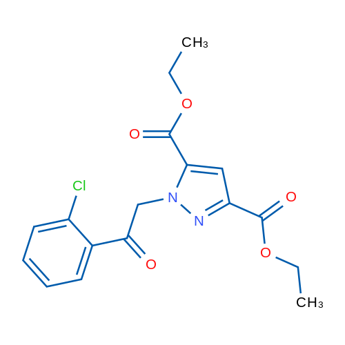 3,5-Diethyl 1-[2-(2-chlorophenyl)-2-oxoethyl]-1H-pyrazole-3,5-dicarboxylate 1g