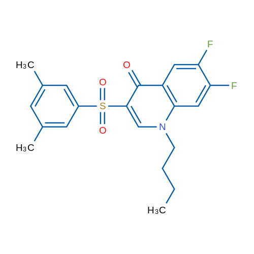 1-Butyl-3-(3,5-dimethylbenzenesulfonyl)-6,7-difluoro-1,4-dihydroquinolin-4-one 1g