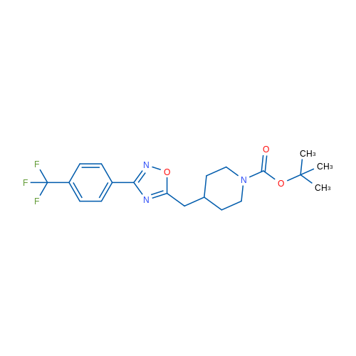 tert-Butyl 4-({3-[4-(trifluoromethyl)phenyl]-1,2,4-oxadiazol-5-yl}methyl)piperidine-1-carboxylate 1g