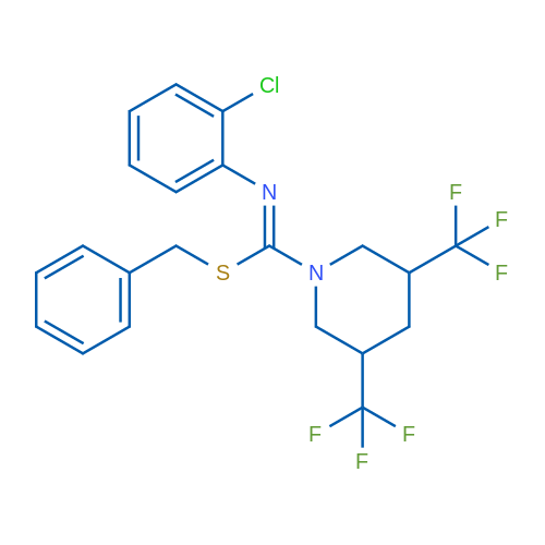 (1Z)-1-(Benzylsulfanyl)-1-[3,5-bis(trifluoromethyl)piperidin-1-yl]-N-(2-chlorophenyl)methanimine 1g
