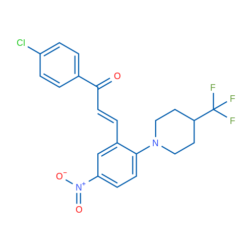 (2E)-1-(4-Chlorophenyl)-3-{5-nitro-2-[4-(trifluoromethyl)piperidin-1-yl]phenyl}prop-2-en-1-one 1g