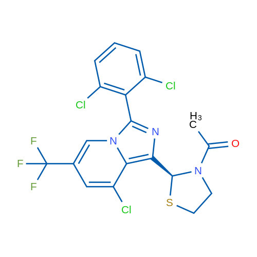 1-[(2S)-2-[8-Chloro-3-(2,6-dichlorophenyl)-6-(trifluoromethyl)imidazo[1,5-a]pyridin-1-yl]-1,3-thiazolidin-3-yl]ethan-1-one 1g