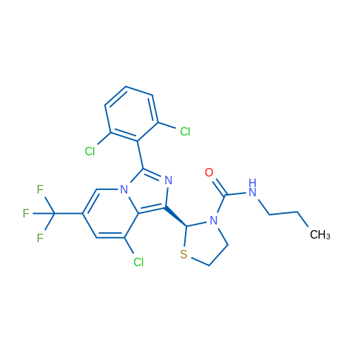 (2S)-2-[8-Chloro-3-(2,6-dichlorophenyl)-6-(trifluoromethyl)imidazo[1,5-a]pyridin-1-yl]-N-propyl-1,3-thiazolidine-3-carboxamide 1g