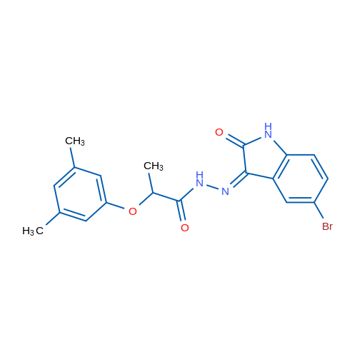 N'-[(3Z)-5-Bromo-2-oxo-2,3-dihydro-1H-indol-3-ylidene]-2-(3,5-dimethylphenoxy)propanehydrazide 1g