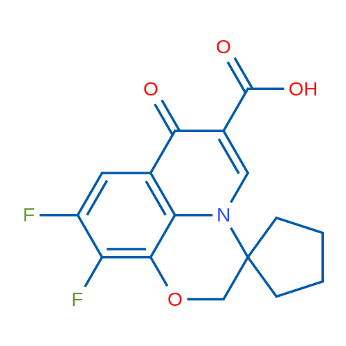 9',10'-DIFLUORO-7'-OXO-2'H,7'H-SPIRO[CYCLOPENTANE-1,3'-[1,4]OXAZINO[2,3,4-IJ]QUINOLINE]-6'-CARBOXYLIC ACID 1g