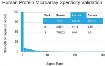 Analysis of HuProt(TM) microarray containing more than 19,000 full-length human proteins using p53 a