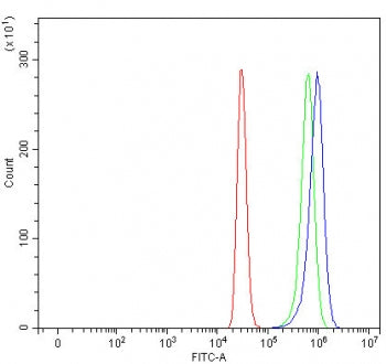 Flow cytometry testing of fixed and permeabilized human HepG2 cells with TTC39B antibody at 1ug/mill