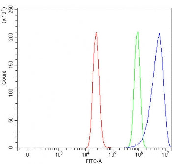 Flow cytometry testing of fixed and permeabilized human MCF7 cells with Neurabin 1 antibody at 1ug/m