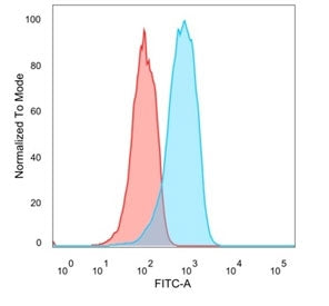 Flow cytometry testing of PFA-fixed human MCF7 cells with Estrogen Receptor beta 2 antibody (clone 5