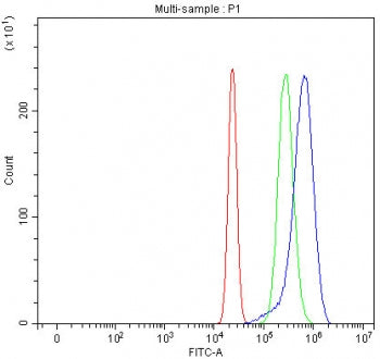 Flow cytometry testing of human U-2 OS cells with Activated CDC42 kinase 1 antibody at 1ug/million c
